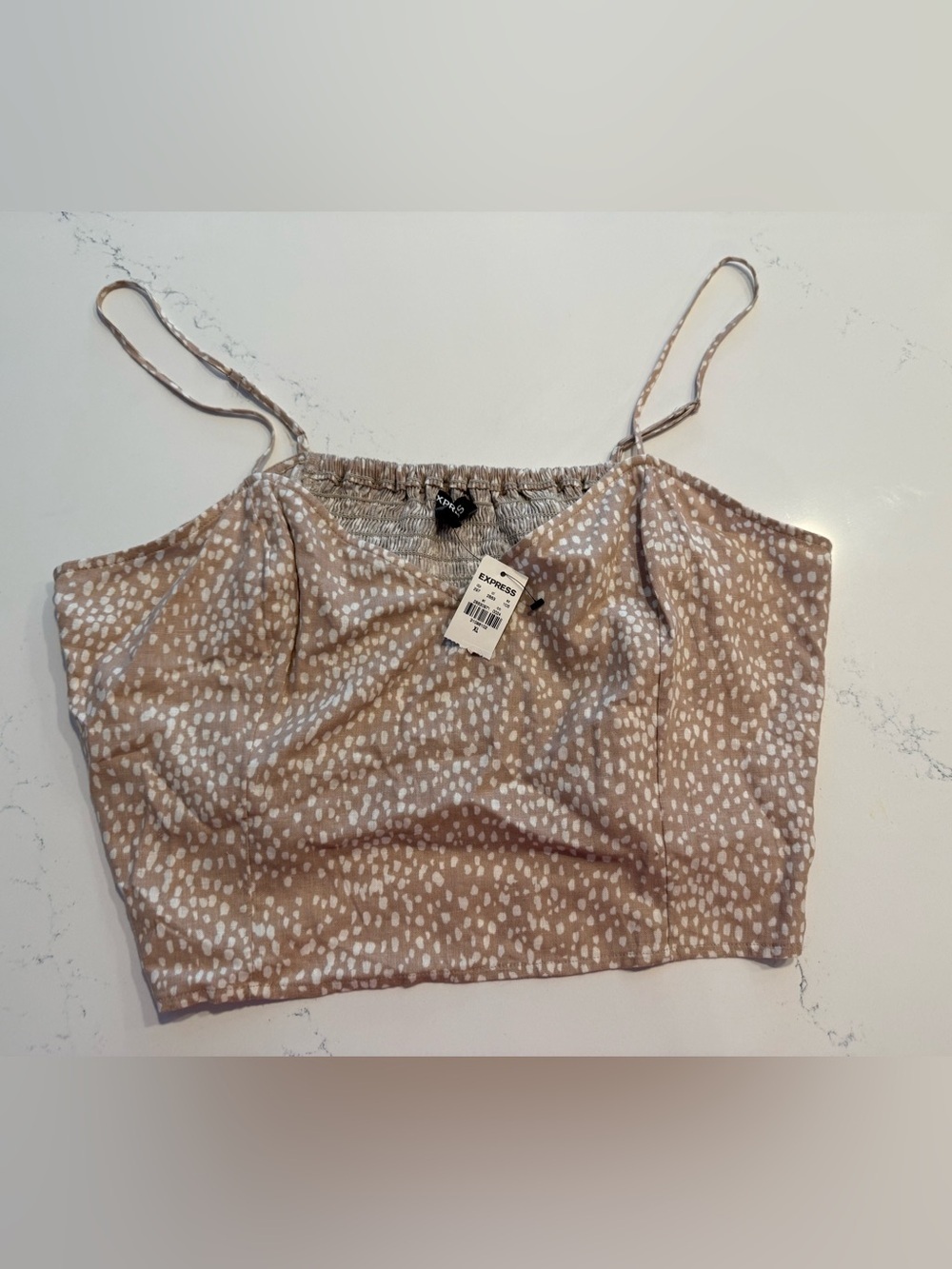 Express Beige Spot Print Cami Top